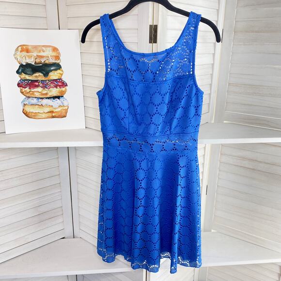 Trixxi blue lace fit and flare mini dress - Picture 6 of 12